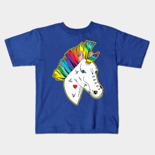 Pride Punk Rainbow Mohican Unicorn Kids T-Shirt